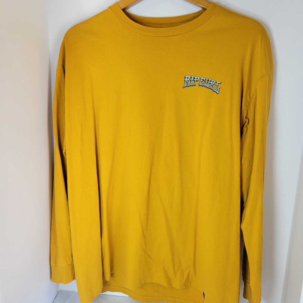 Rip Curl Mens Shred Till Dead Long Sleeve T-Shirt Yellow XL 1401